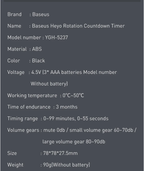Magnetic Countdown Timer (AAA batteries)